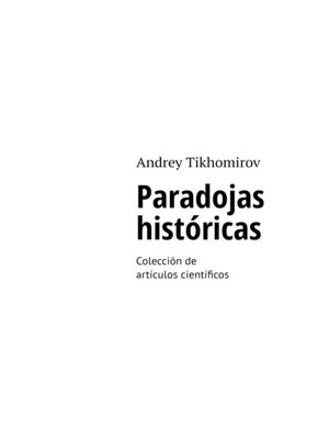 cover image of Paradojas históricas. Colección de artículos científicos
